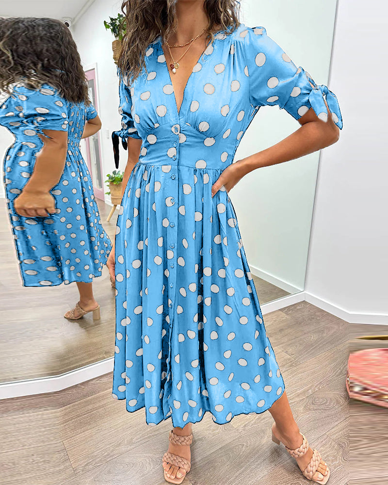 Monique™ | Élégante Robe à Pois