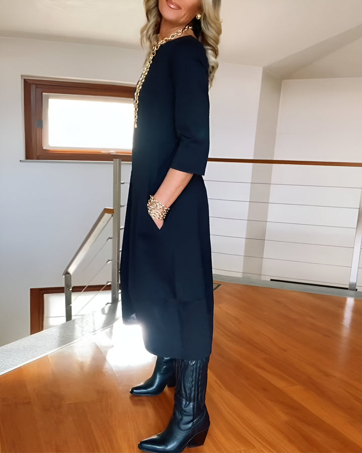 Élodie™ | Robe Élégante Unicolore