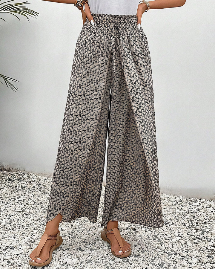 Gabrielle | Pantalon Palazzo Imprimé Élégant